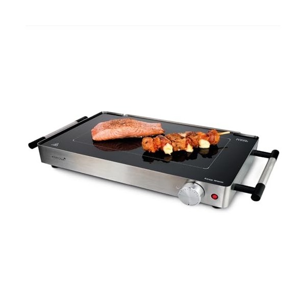 Korona 46100 Barbecue électrique de table | Surface de cuisson en vitrocéramique SCHOTT allemande | 2 en 1 et plaque chauffan
