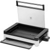 WMF Lono Barbecue électrique de table, en acier inoxydable mat, avec couvercle en verre, 2200 W, plaque de cuisson revêtue