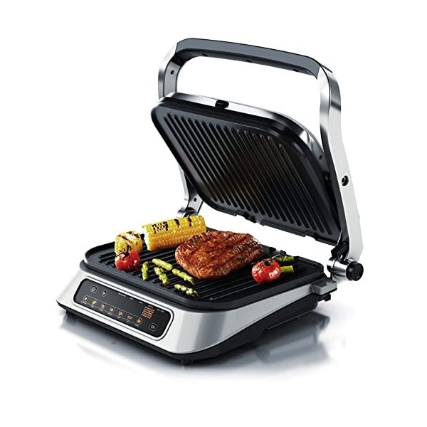 Arendo - Gril viande et panini multifonction Grill électrique de table Barbecue, plancha 1900 Watt, Gril Viande poisson légum
