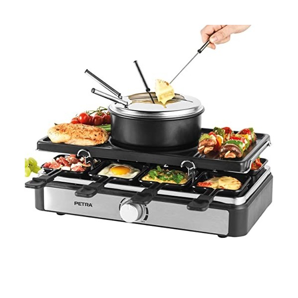 Petra PT4366GRYDEKFDIR Gril de santé- Plaque antiadhésive, surface de cuisson optimale, commande de température automatique, 