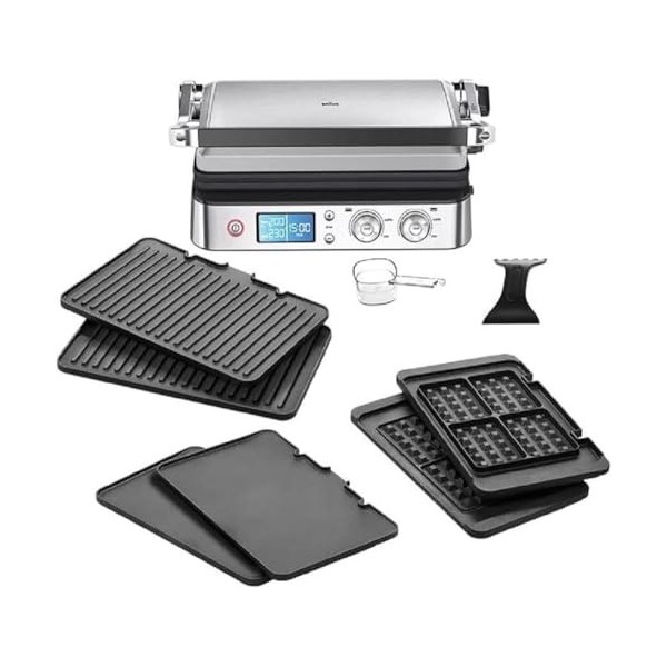 Braun MultiGrill 9 CG 9047, Appareil Panini Électrique avec Plaques de Grillage, Cuisson, Gaufres, 2 Thermostats Indépendants