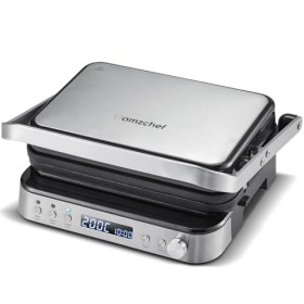 AMZCHEF Gril de contact multifonctionnel 4 en 1, Grille, Gaufrier & SandwichMaker avec 4 plaques amovibles antiadhésives, tem