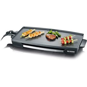 SEVERIN Plancha 2 200 W, Plaque de cuisson XXL pour viandes, poissons & légumes au revêtement anti-adhésif, Gril électrique a