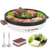 BAOSHISHAN Hot Pot Grill 2-IN-1 Gril électrique pour marmites et barbecue 34CM Cuiseur de marmites, antiadhésif et sans fumée