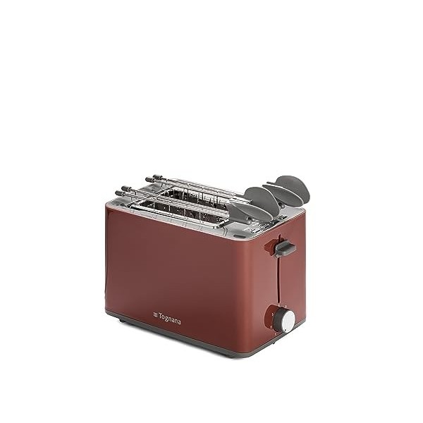 Tognana Iridea Wireless Toaster with Double Plug and Crumb Collector, Apple Red
