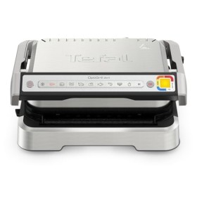 Tefal OptiGrill GC773D10 Barbecue de contact 2 en 1, pliable, 9 programmes, affichage du niveau de cuisson, pince à barbecue,