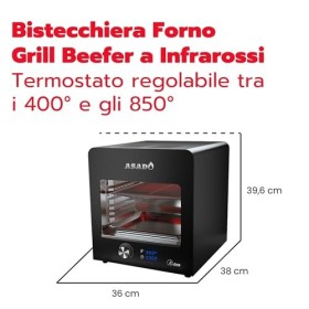 ARDES - ARBEEF01 Grill Beefer à Infrarouges ASADO - Grill Électrique Professionnel pour Cuisiner - Grill Avec Parois Cool Tou