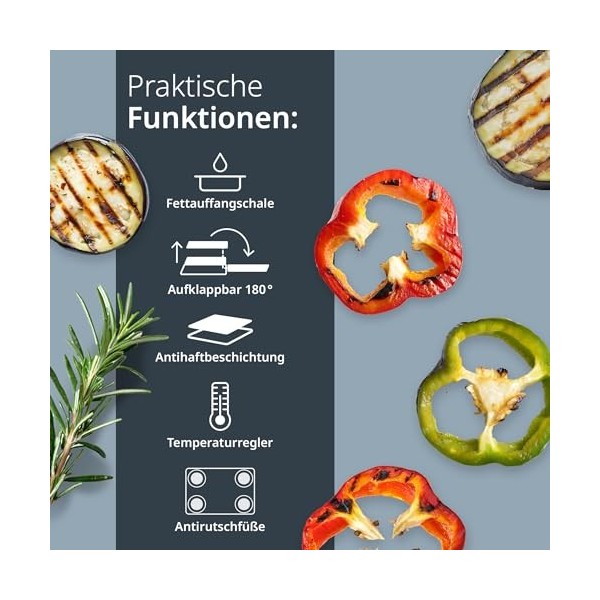 ADE Barbecue életrique pour légumes, steak et grill panini | grande appareil croque monsieur | Plancha électrique | plaques a