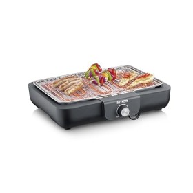 SEVERIN Barbecue Électrique 2 300 W avec Grille Inox, Barbecue de Table avec Surface de Cuisson de 37 x 29 cm, Gril de Table 