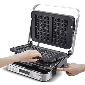 AMZCHEF 2000W Grill 4 en 1 - Plancha Electrique, Gaufrier, Grill Panini - Gris
