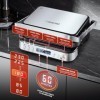 AMZCHEF 2000W Grill 4 en 1 - Plancha Electrique, Gaufrier, Grill Panini - Gris