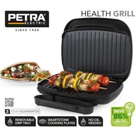 Petra PT4366MBLKVDE Gril de santé- Smartstone Plaque antiadhésive, commande de température automatique, pas dhuile nécessair