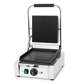 VERTES Gril de Contact, Plaques de Gril en Fonte Rainurée/Plate, 1800W Gastronomie Multigrill pour Panini, Galette, Viande, L