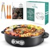 Food Party Appareil Fondue Chinoise Hot Pot Electrique et Barbecue Coréen Intérieur électrique 220V 2200W 2 in 1 Hotpot Wok B