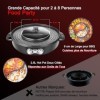 Food Party Appareil Fondue Chinoise Hot Pot Electrique et Barbecue Coréen Intérieur électrique 220V 2200W 2 in 1 Hotpot Wok B