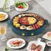 BAOSHISHAN Hot Pot Grill Grill électrique 2 en 1 avec Hot Pot 42cm BBQ Grill intérieur antiadhésif Double contrôle de tempéra