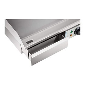 Royal Catering Plancha Electrique Lisse RCEG-55 48x55x24cm, 3.000W, protection antiéclaboussures, dispositif découlement 
