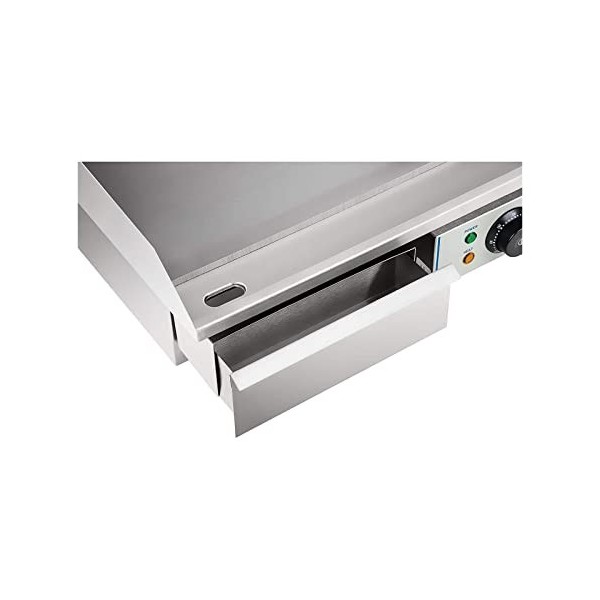 Royal Catering Plancha Electrique Lisse RCEG-55 48x55x24cm, 3.000W, protection antiéclaboussures, dispositif découlement