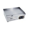 MOOTACO Plancha professionnelle électrique Plaque Inox lisse protection de gril 3000W, protection antiéclaboussures, 50-300 °