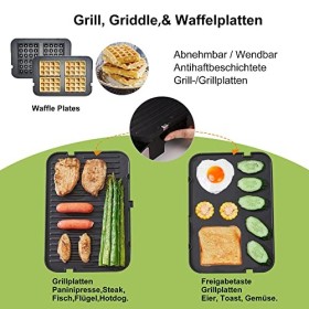 Barbecue de contact, sandwich - Optigrill double face 180° - Barbecue électrique intérieur - 6 programmes automatiques - Capt