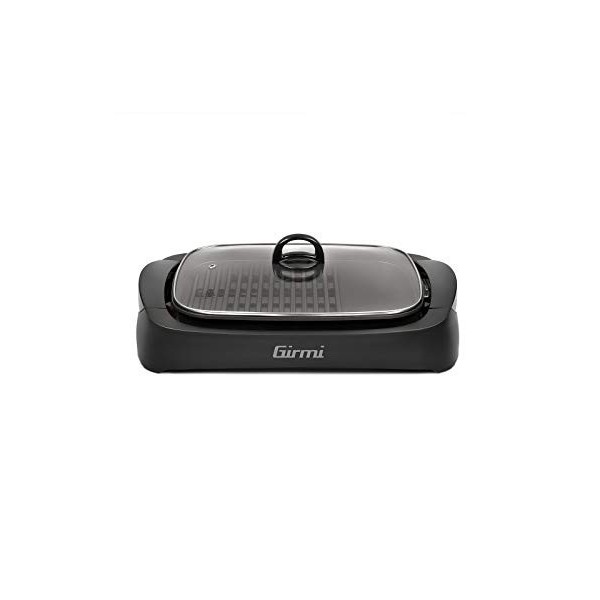 Girmi BQ90 Gril & Barbecue, Couverture dans Verre Tempéré, Ajustement Température, 2200W, Noir