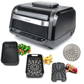 Korona 46160 Barbecue électrique |multifonctions 8 en 1| Friteuse à air chaud, four, four à pizza, fonction rôtissage, gril |