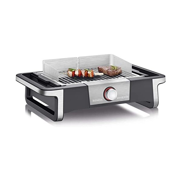 SEVERIN Barbecue électrique SENOA BOOST, Gril électrique 3 000 W utilisable en intérieur & extérieur, Barbecue électrique de 