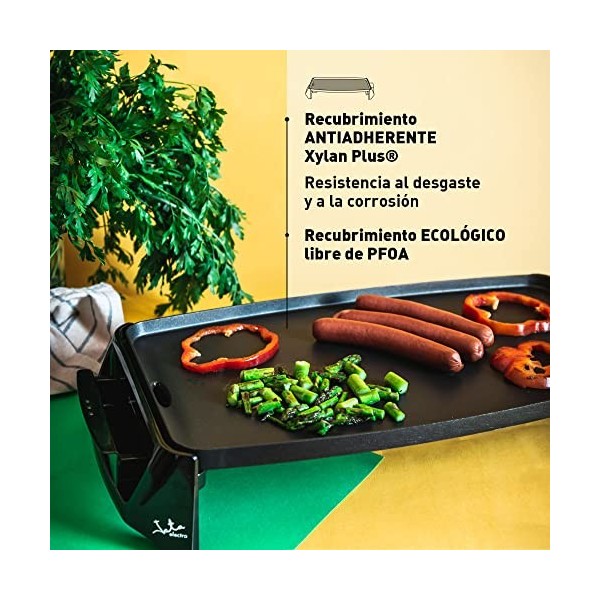 Jata Gr195 – Plancha électrique, antiadhésive, 2 200 W, Noir