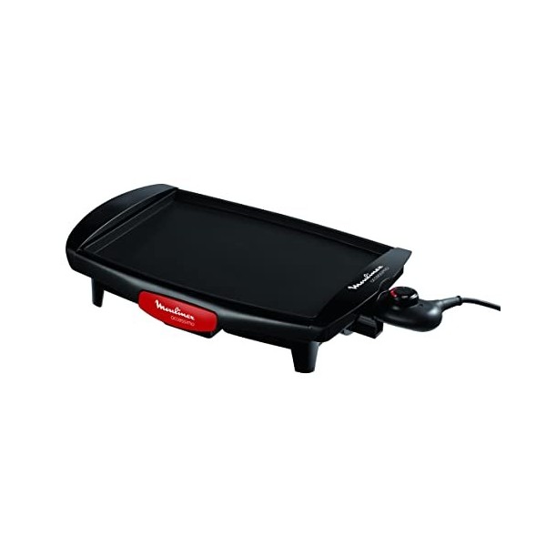 Moulinex Barbecue électrique d’intérieur, 1800 W, Revêtement antiadhésif, Format compact, Bac de récupération des jus, Thermo