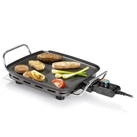Plancha Princess Chef Mini Classic noire - fonte daluminium - 4 personnes - 28 x 28 cm - 1 900 W