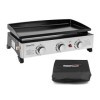 Royal Gourmet Plancha Gaz en Acier Émaillé, 3 Brûleurs Puissance 7.5kW, Surface Cuisson 62,0 x 35,5 cm, Portable pour Le Camp