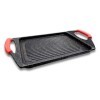Cflagrant® Plancha/Grill 42x27cm Façon Pierre avec Poignées Silicone Amovible Tous Feux Dont Induction Sans PFOA Cuisson Sans
