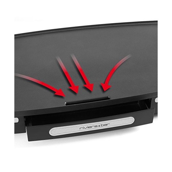 Riviera-et-Bar QP350A Plancha Extra Large, Noir