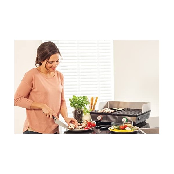 Riviera-et-Bar QPL800 Combiné Plancha-Gril Pro, Argenté