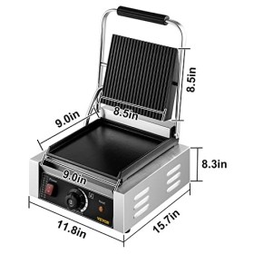 Happbuy Plaque de Cuisson Électrique Commerciale Plaque de Cuisson Plancha BBQ Acier Inox Ensemble Grill et Plaque Chauffante