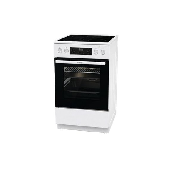 Gorenje GECS5C 60 WPA Cuisinière électrique avec plaque de cuisson vitrocéramique / 50 cm / 70 litres/GentleClose/Chauffage r