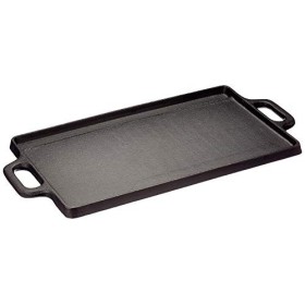 Baumalu 385224 Plancha 38 cm en Fonte Utilisable des Deux Côtés, Noir