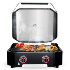 cozze® Plancha 600 avec couvercle et 2 brûleurs 6,4 kW/50 mbar