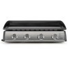 Livoo - Plancha DOC297-4 brûleurs de 10kW en acier inoxydable, surface cuisson 76x36cm, 12 personnes, plaque 3,5 mm, butane e