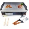 DULNICE Plancha électrique professionnelle inox 3000W Commerciale Plancha de Cuisson,Surface de Cuisson Lisse + Rainurée 220-