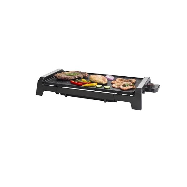 SENYA Plancha électrique - 2200 W Plaque effet pierre Antiadhésive, grande surface de cuisson 6 à 8 personnes, bac récupérate