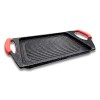 Cflagrant® Plancha/Grill 42x27cm Façon Pierre avec Poignées Silicone Amovible Tous Feux Dont Induction Sans PFOA Cuisson Sans