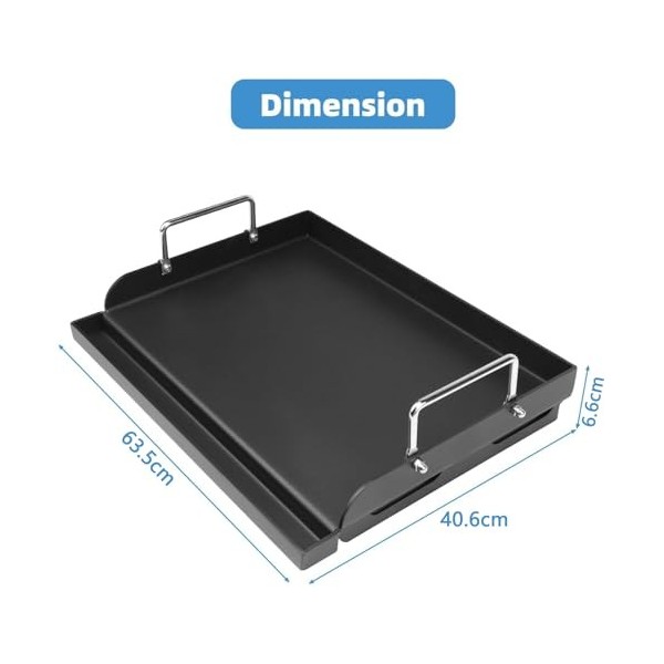 GFTIME Plancha en téflon 63 x 41 cm pour la plupart des barbecues à gaz et au charbon de bois, plaque supérieure plate univer
