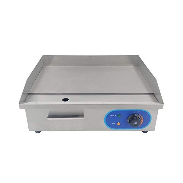 TAIMIKO Plancha Électrique Professionnelle en acier inoxydable Commercial Plaque de Gril en Fer 3000W 220-240V Lisse