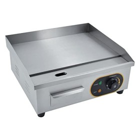 MOOTACO Plancha électrique commerciale en acier inoxydable, 45 cm, avec contrôle de température réglable 50 ~ 300 ℃ pour rest