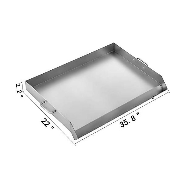 VEVOR 91,5 x 56 x 6,3CM Plaque à Pâtisserie INOX Professionnel pour BBQ Plaque de Cuisson Grill pour Maison Cuisine Barbecue