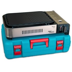 ALPEN - Barbecue grill Plancha gaz 2100W Piezo Haute Qualité + Mallette de transport