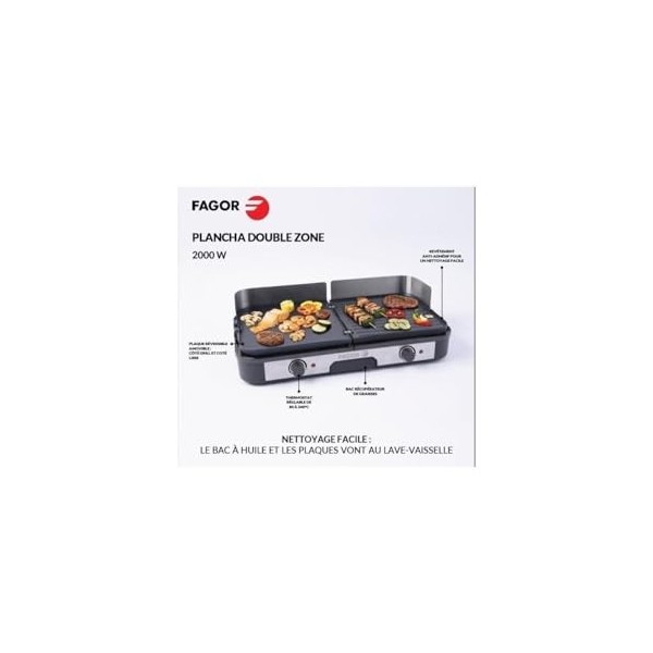 Plancha Electrique - Planche FAGOR - FG823 - Inox Extra Large - 2200 W