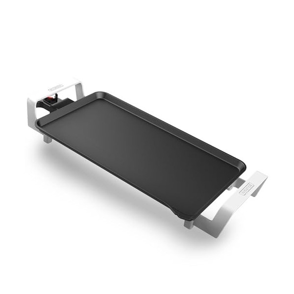 Bourgini Plancha électrique pour cuisiner, 2550 W, Revêtement Céramique Antiadhésif, Facile à Nettoyer, Surface 46 x 26 cm, T