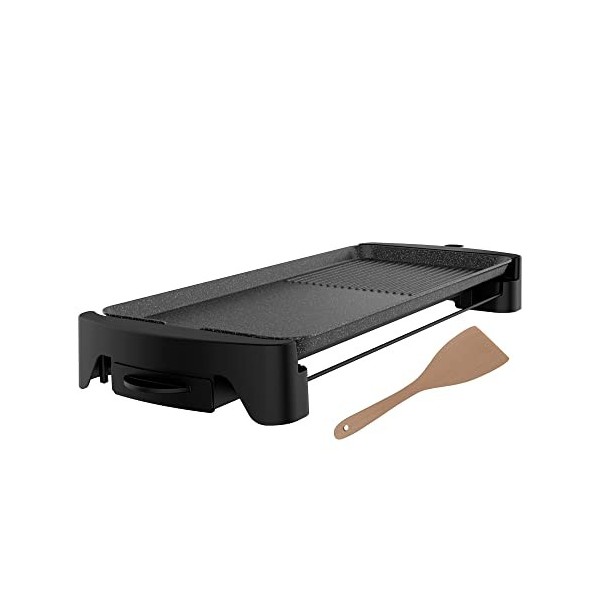 Cecotec Plancha électrique Tasty&Grill 3000 RockWater XL 2400 W, grande surface 70 x 22 cm, revêtement pierre RockStone, anti